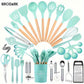 Brodark 44-Piece Non-Stick Silicone Kitchenware Set with Ergonomic Grip and Dishwasher Safe Design