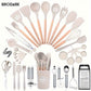 Brodark 44-Piece Non-Stick Silicone Kitchenware Set with Ergonomic Grip and Dishwasher Safe Design