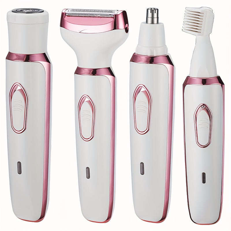 Zimonto - 4in1 Rechargeable Womens Electric Hair Remover Set White
