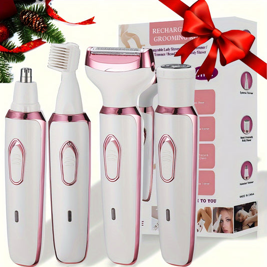 Zimonto - 4in1 Rechargeable Womens Electric Hair Remover Set