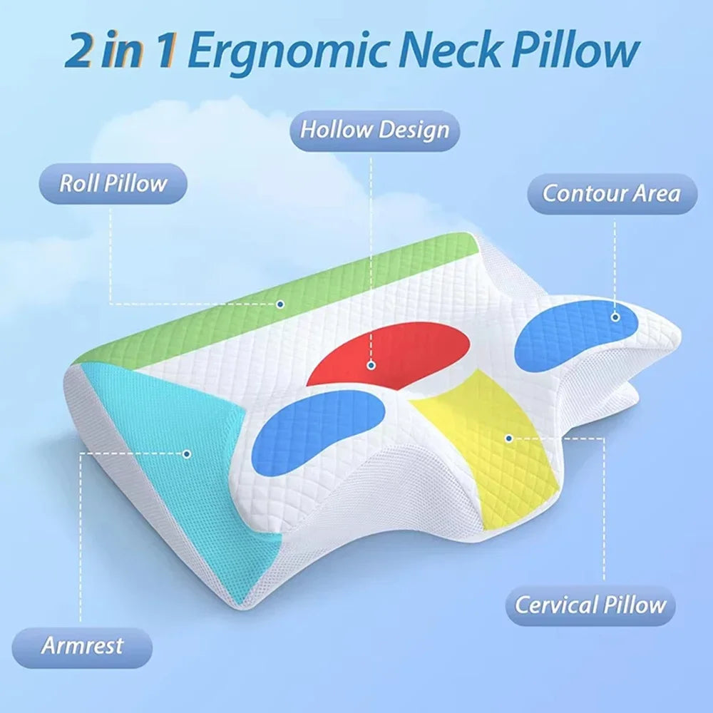 Zimonto - Memory foam pillow for neck pain, ergonomic regular-shaped bed pillow to support side sleepers