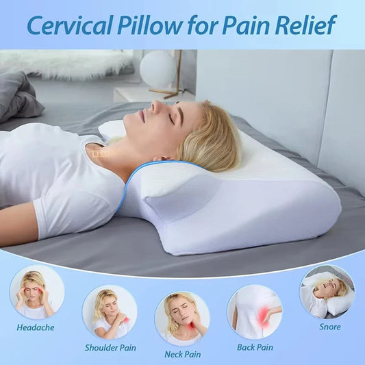 Zimonto - Memory foam pillow for neck pain, ergonomic regular-shaped bed pillow to support side sleepers