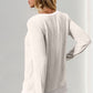 Zimonto - Double Take Corded Rib Thumbhole Cuff Round Neck T-Shirt