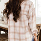 Womens Plaid Shacket Cozy Long Sleeve ButtonUp Jacket