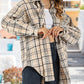 Zimonto - Womens Plaid Shacket Cozy Long Sleeve ButtonUp Jacket
