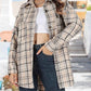 Womens Plaid Shacket Cozy Long Sleeve ButtonUp Jacket