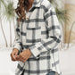 Zimonto - Womens Plaid Shacket Cozy Long Sleeve ButtonUp Jacket