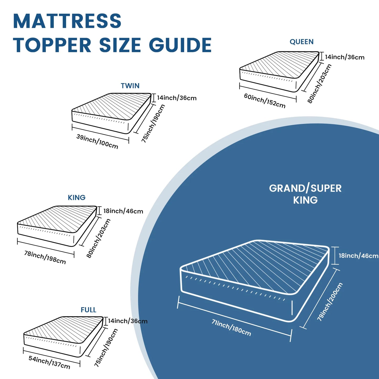 Zimonto - Extra Thick Mattress Pad Cover with 8-21 Inch Deep Pocket, Overfilled with Polyester for Back Relax, Breathable Quilted Fitted