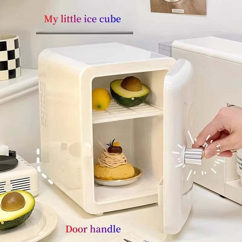 Zimonto - 4L Mini Personal Compressor Refrigerator, Portable Cooler and Warmer Refrigerator for Skin Care,Cosmetics,Beverage,Food,Camping