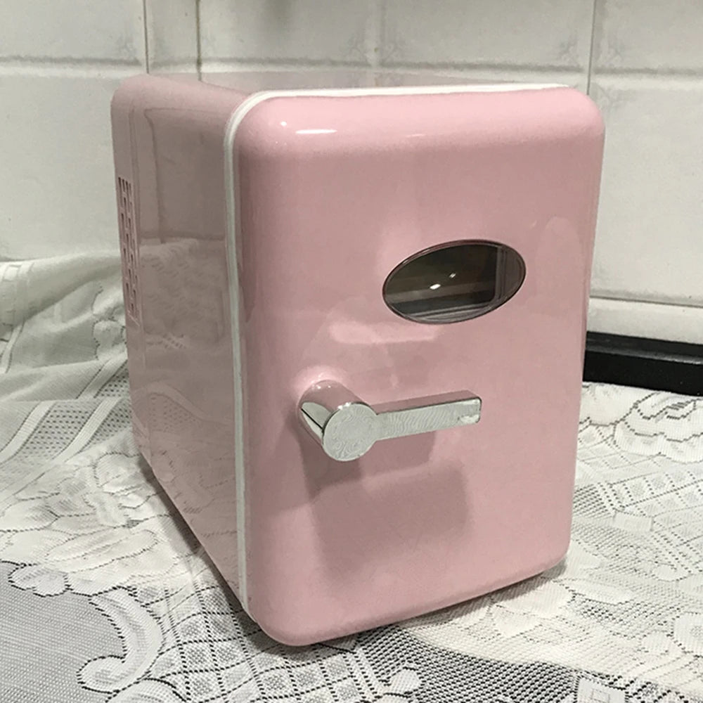Zimonto - 4L Mini Personal Compressor Refrigerator, Portable Cooler and Warmer Refrigerator for Skin Care,Cosmetics,Beverage,Food,Camping PINK us