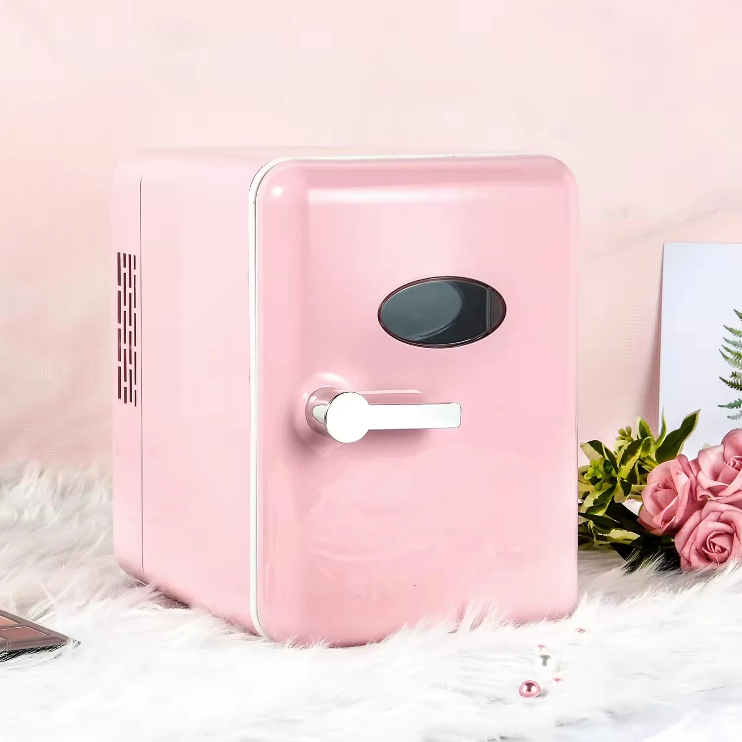 Zimonto - 4L Mini Personal Compressor Refrigerator, Portable Cooler and Warmer Refrigerator for Skin Care,Cosmetics,Beverage,Food,Camping