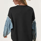 Zimonto - Double Take Raw Edge Star Contrast Sweatshirt